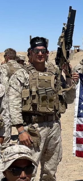 Founder in Marine Corps uniform on deployment